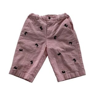 Brooks Brothers Boys Seersucker Crab Shorts Sz 10 Pink Preppy Nautical Cruise